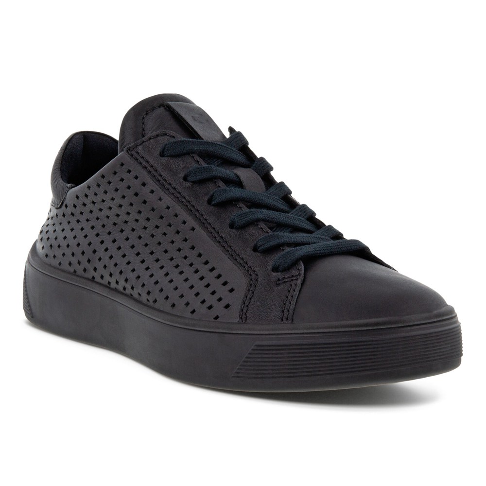 ECCO Womens Sneakers Black - Street Tray Laced - GDC-825109